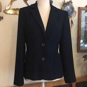 Vintage Tenzer dark navy textured career jacket